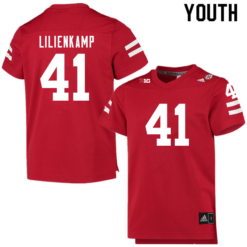 Youth #41 Christian Lilienkamp Nebraska Cornhuskers College Football Jerseys Sale-Scarlet - Click Image to Close